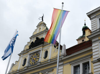 Rathaus Ingolstadt/Regenboghenfahne