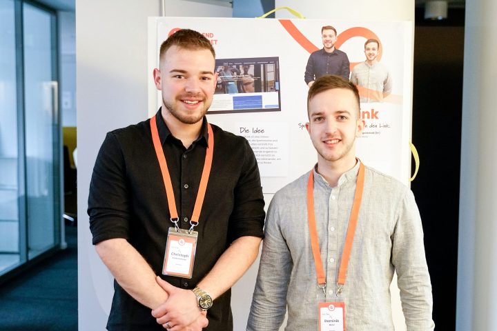 Christoph Kretschmeier und Dominik Meier aus Ingolstadt treten mit ihrer Plattform „Sport Link“ im JUGEND GRÜNDET Bundesfinale 2026 an. Foto: JUGEND GRÜNDET
