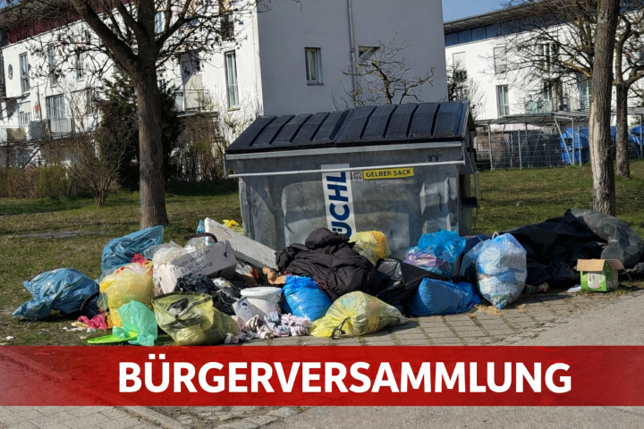 Überfüllter Müllcontainer in Ingolstadt