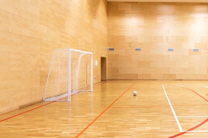 Gates for mini football. Hall for handball